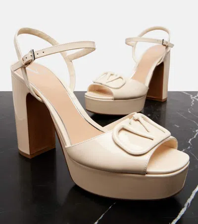 Valentino Vlogo Signature 115 Leather Platform Sandals