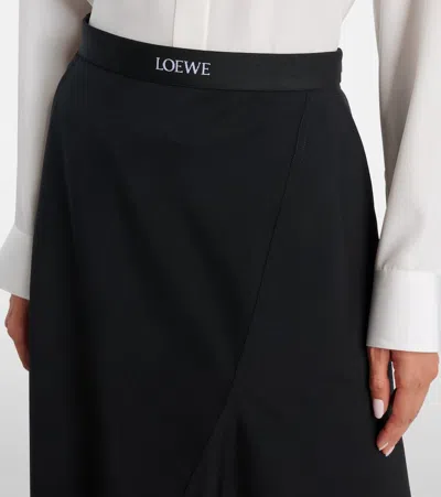 Loewe High-rise Wool Midi Skirt
