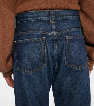 Khaite Kerrie Mid Rise Straight Jeans In Blue
