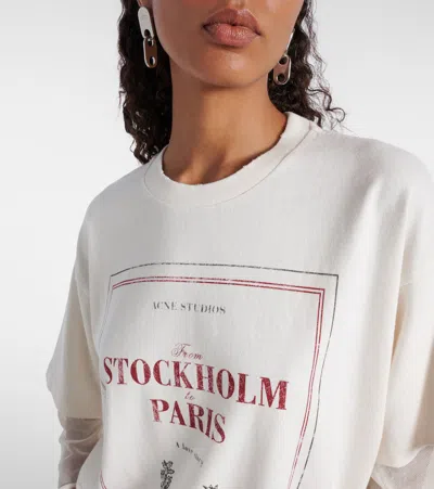 Acne Studios Layered Mesh-trimmed Cotton-jersey T-shirt In White
