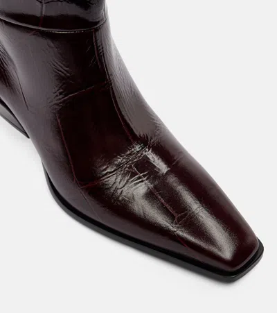 Paris Texas Bettina 25 Croc-effect Leather Cowboy Boots