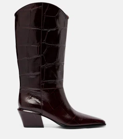 Paris Texas Bettina 25 Croc-effect Leather Cowboy Boots