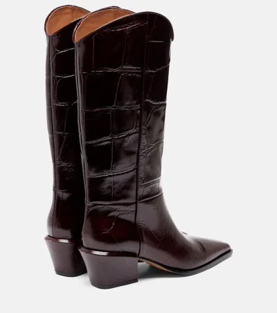 Paris Texas Bettina 25 Croc-effect Leather Cowboy Boots