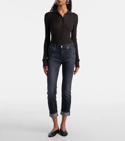 7 For All Mankind Mid-rise Cropped Skinny Jeans