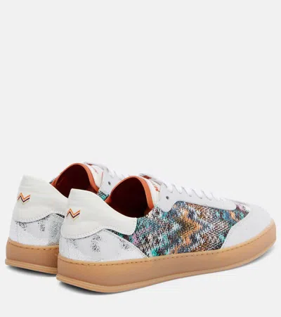 Missoni Zigzag Metallic Leather Sneakers In Multi