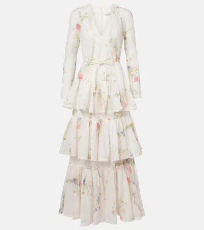 Zimmermann Lucky Floral Tiered Cotton Maxi Dress