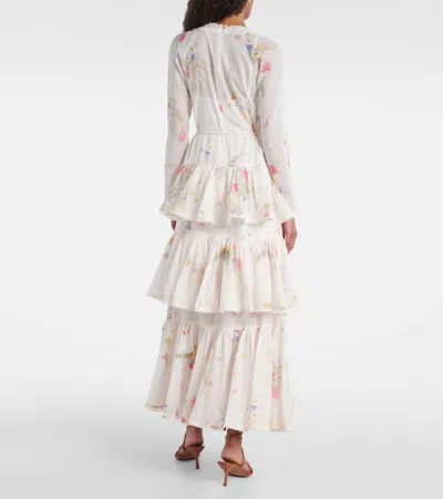 Zimmermann Lucky Floral Tiered Cotton Maxi Dress