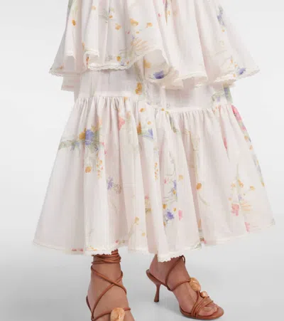 Zimmermann Lucky Floral Tiered Cotton Maxi Dress