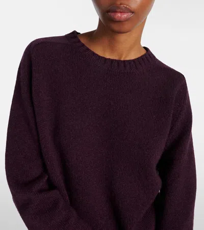 Khaite Nera Cashmere Knit Sweater In Burgundy
