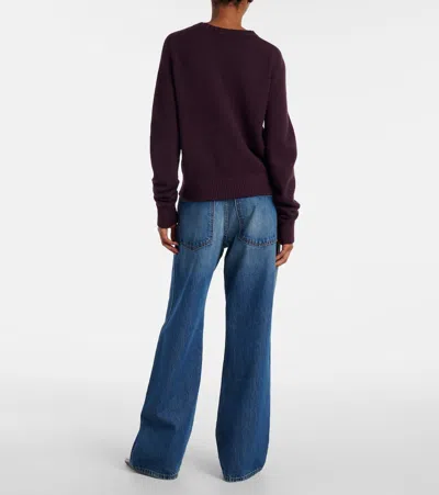 Khaite Nera Cashmere Knit Sweater In Burgundy