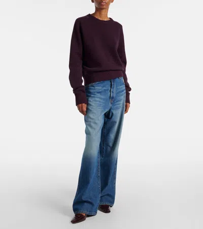 Khaite Nera Cashmere Knit Sweater In Burgundy