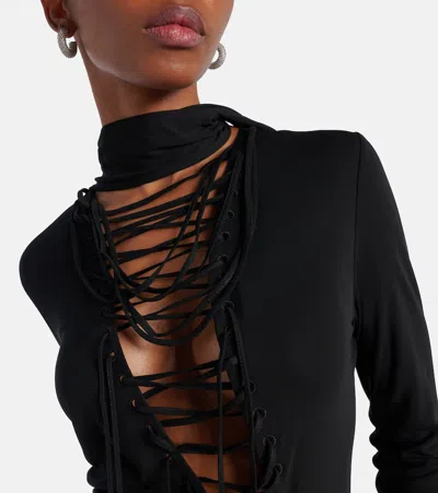Attico Abito Lungo In Crepe Nero Donna