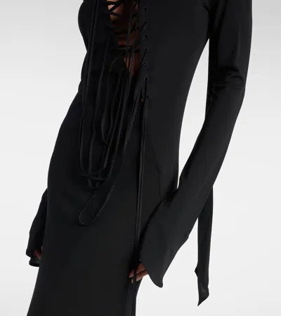 Attico Abito Lungo In Crepe Nero Donna