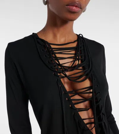 Attico Abito Lungo In Crepe Nero Donna