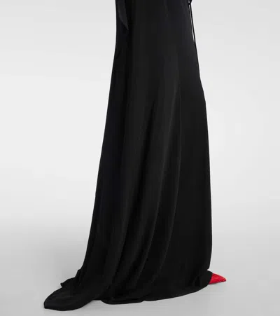 Attico Abito Lungo In Crepe Nero Donna