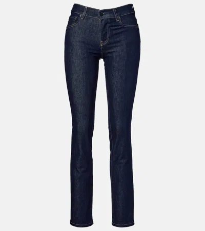 Ag Cologne Mid-rise Straight Jeans In Blue