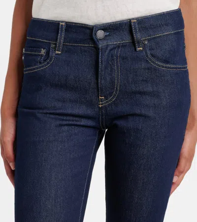 Ag Cologne Mid-rise Straight Jeans In Blue