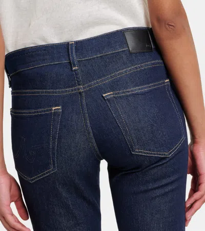 Ag Cologne Mid-rise Straight Jeans In Blue