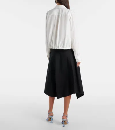 Loewe White Balloon-sleeve Silk Shirt