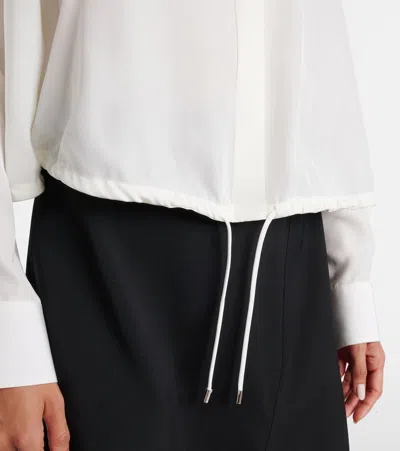 Loewe White Balloon-sleeve Silk Shirt