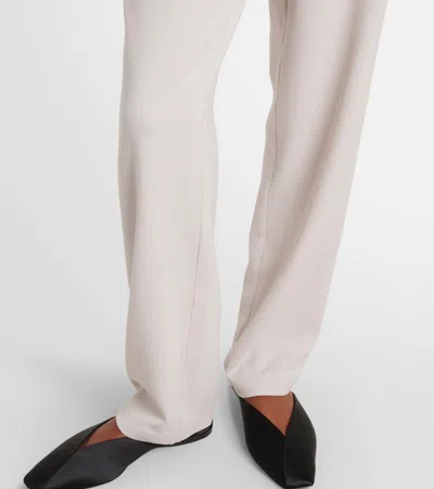 Tove Womens Dove Grey Terri Straight-leg Wool-blend Trousers In White