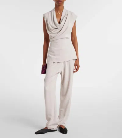 Tove Womens Dove Grey Nuala Sleeveless Stretch-wool Top In Neutral
