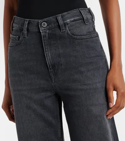 Ag New Bgy Mid-rise Wide-leg Jeans In Black