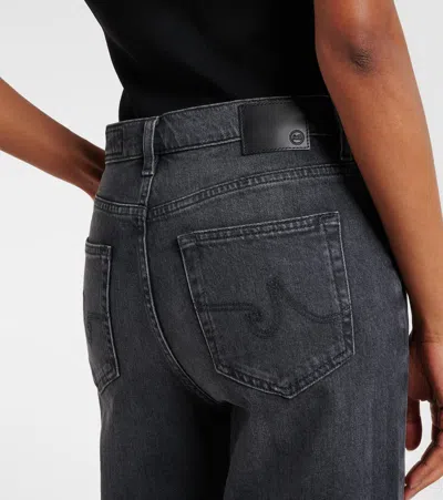 Ag New Bgy Mid-rise Wide-leg Jeans In Black