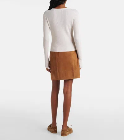 Vince Cashmere And Silk Henley Shirt In White