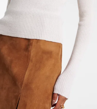 Vince Cashmere And Silk Henley Shirt In White