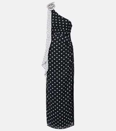 Bananhot Louise Polka-dot One-shoulder Maxi Dress
