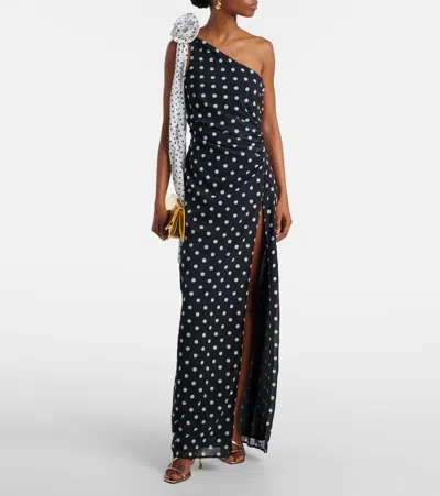 Bananhot Louise Polka-dot One-shoulder Maxi Dress