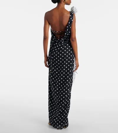 Bananhot Louise Polka-dot One-shoulder Maxi Dress