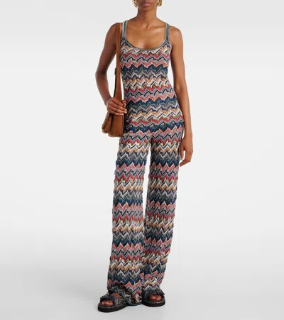 Missoni Zigzag Sequined Leather Sandals In Multi