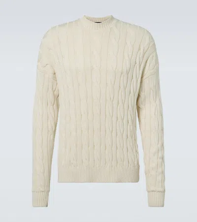 Dunhill Cable-knit Cotton And Silk Sweater In Neutral