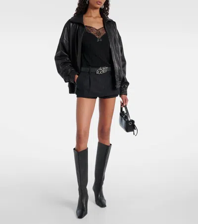 Acne Studios Cotton Satin Skort In Black