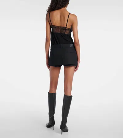 Acne Studios Cotton Satin Skort In Black