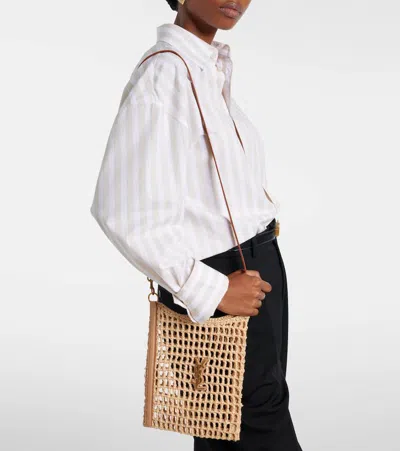Saint Laurent Oxalis Mini Raffia Shoulder Bag