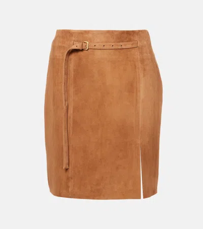 Vince Suede Miniskirt In Brown