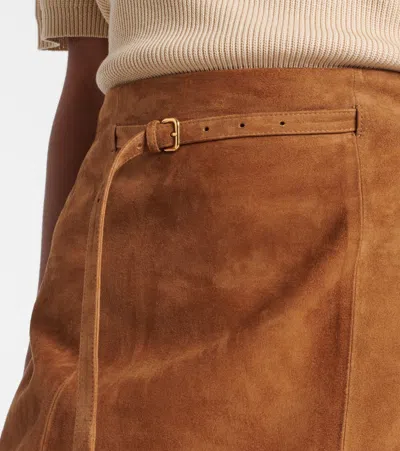 Vince Suede Miniskirt In Brown