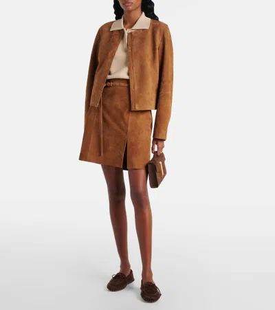 Vince Suede Miniskirt In Brown