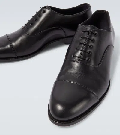 Dunhill Leather Oxford Shoes In Black