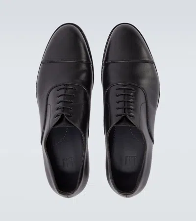 Dunhill Leather Oxford Shoes In Black