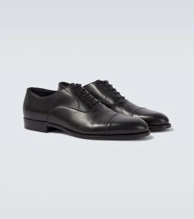 Dunhill Leather Oxford Shoes In Black