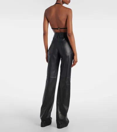 Attico Fringed Halterneck Bralette In Black