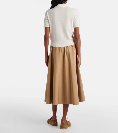 Vince Short Sleeve Button-up Sweater In White