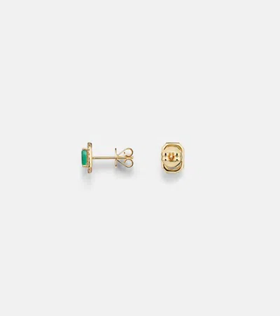 Shay Jewelry 18kt Gold Earrings With Emeralds And Diamonds