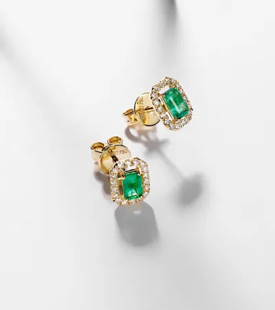 Shay Jewelry 18kt Gold Earrings With Emeralds And Diamonds