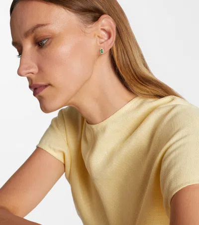 Shay Jewelry 18kt Gold Earrings With Emeralds And Diamonds