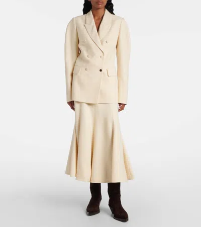 Gabriela Hearst Selma Maxi Skirt In Ivory Silk Tweed